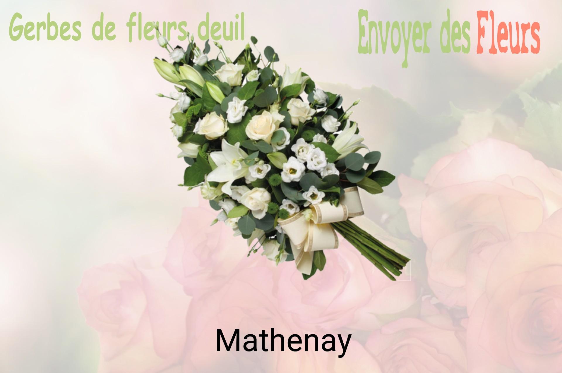 Gerbe de fleurs de deuil livrée à Mathenay